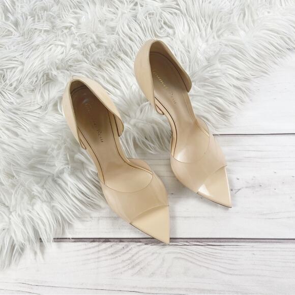 Gianvitto Rossi Bree Womens Patent Leather and PVC Peep-Toe Pumps in tan Size 42 - Picture 4 of 13